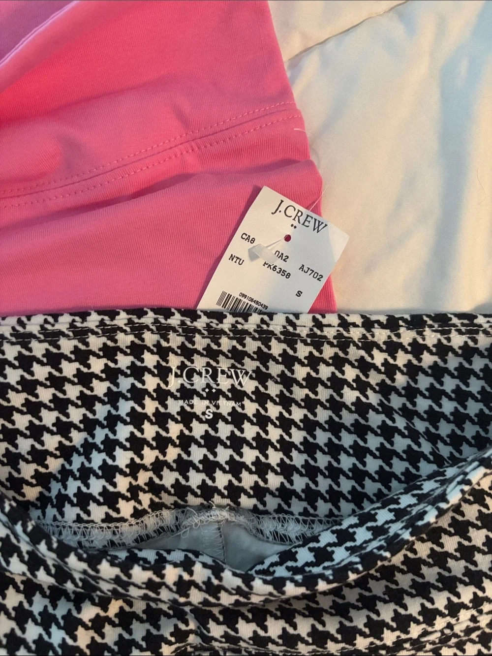 J Crew size small Pink Leggings and Black & White Houndstooth Leggings Set